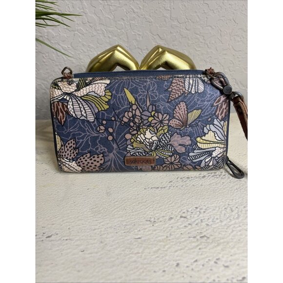 Sakroots Large Smartphone Wristlet Shadow Flower Power Wallet - Picture 1 of 15